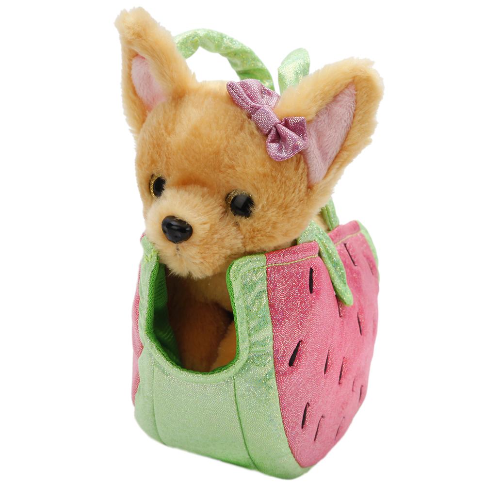 Мягкая игрушка в сумочке Арбуз - Собака Чихуахуа, 19 см  