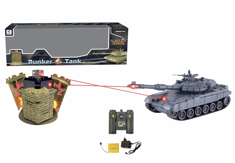 Набор Танковый бой на р/у – Взвод, танк+башня, 1:28, 35 см, свет и звук  