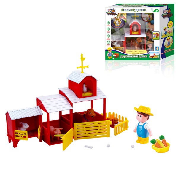 

Игровой набор Ферма с двухэтажным домиком, фермером и зверюшками