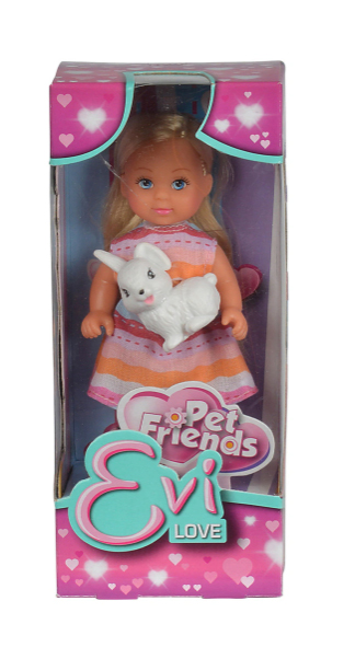 Кукла Еви с кроликом, 12 см  