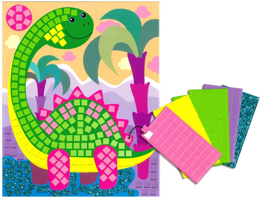 Набор для творчества - Аппликация Динозавр, 5 цветов, 300 элементов  