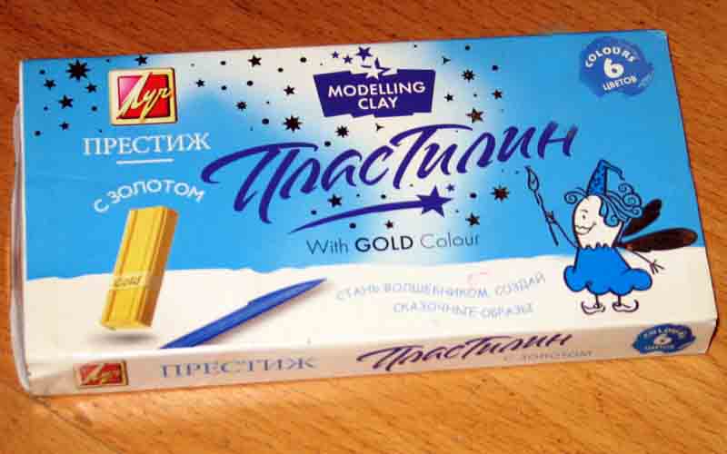 Пластилин – Престиж, с золотом, 6 цветов  