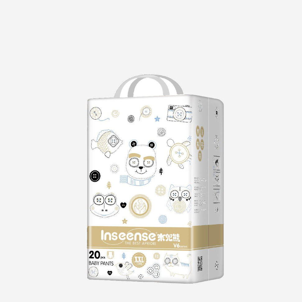 

Трусики-подгузники Inseense V6 , 20 штук, XXL, золотая упаковка, супертонкие