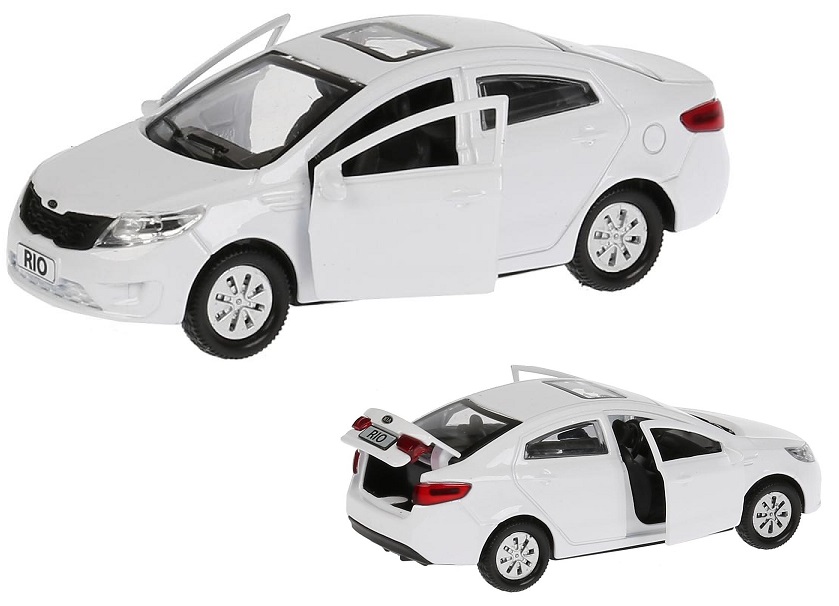 

Модель Kia Rio, 12 см, открываются двери, инерционная, белая