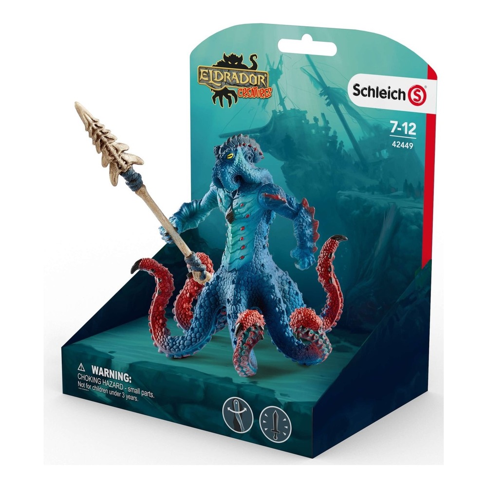 Фигурка Eldrador Schleich Морское чудовище с оружием – Кракен  