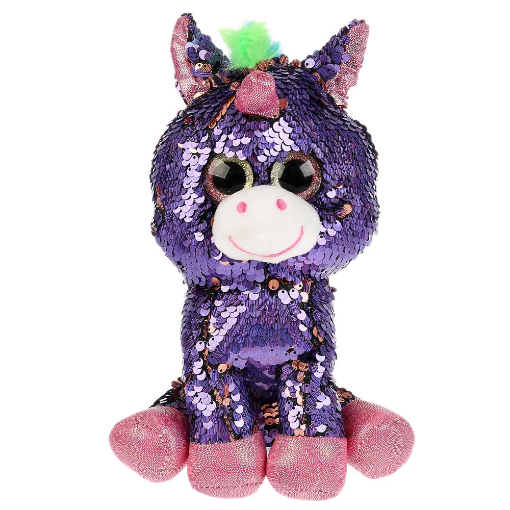 

Игрушка мягкая - Единорог из пайеток, 21 см