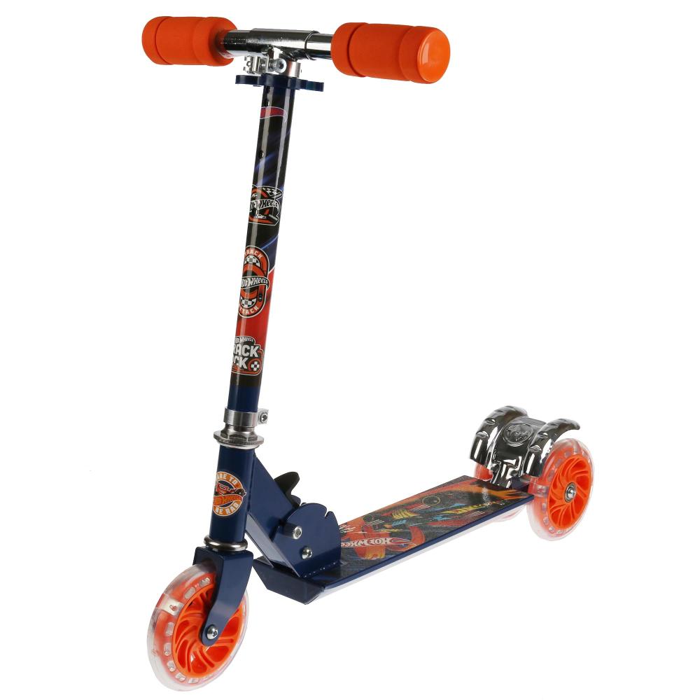 

Трехколесный самокат – Hot Wheels, складной, светящиеся колеса 12 см