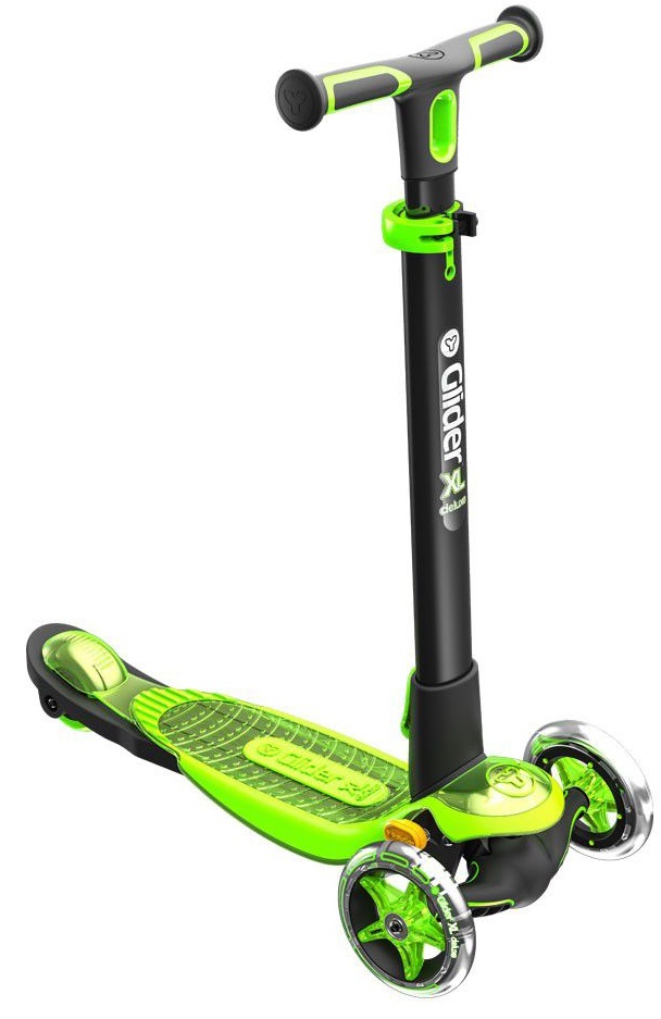 

Самокат Yvolution Y Glider XL Deluxe, черно-зеленый