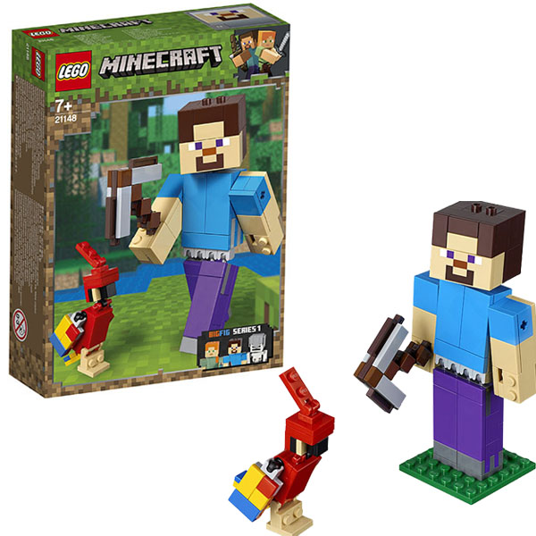

Конструктор Lego Minecraft - Большие фигурки, Стив с попугаем