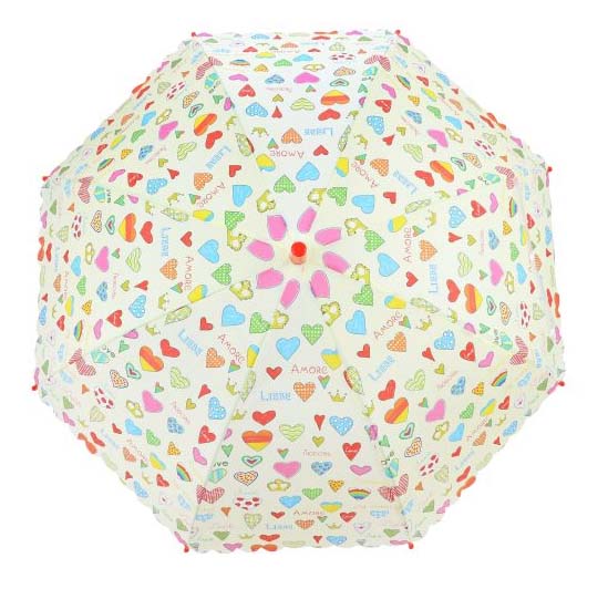 Зонт детский - Сердечки, 48 см, полуавтомат  
