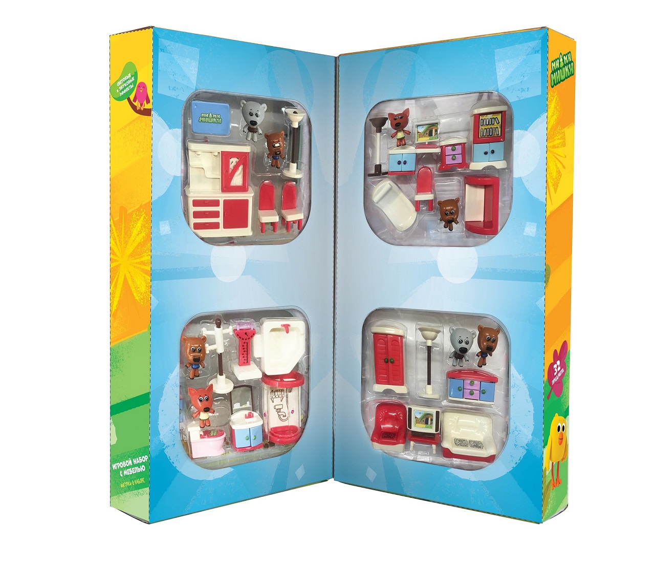 

Игровой набор Ми-Ми-Мишки, Кеша, Тучка и Лисичка, 32 детали интерьера