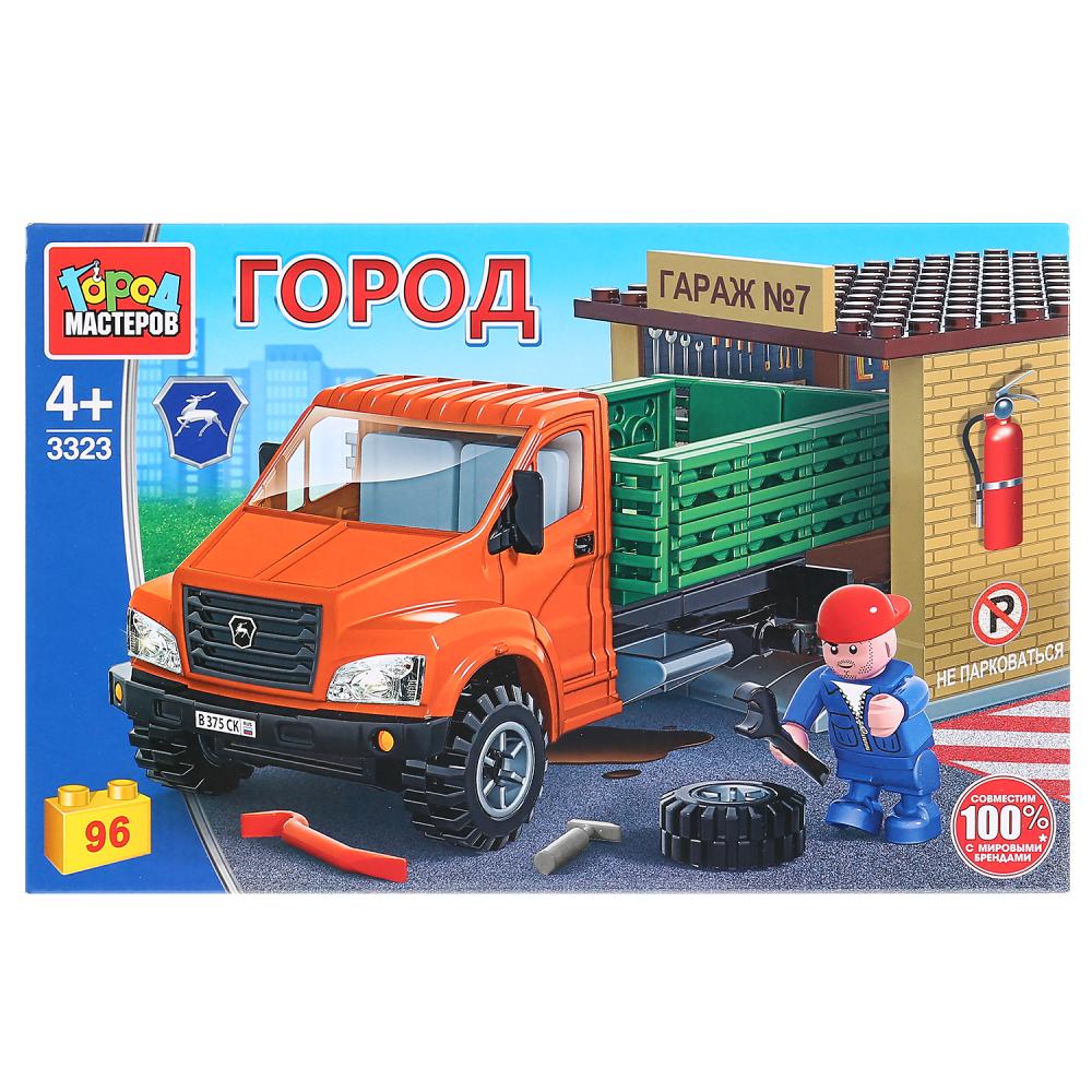 

Конструктор Газ Некст с гаражом и фигуркой, 96 деталей
