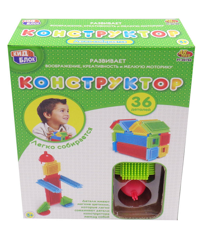 

Конструктор со щетинками - Кид Блок, 36 деталей