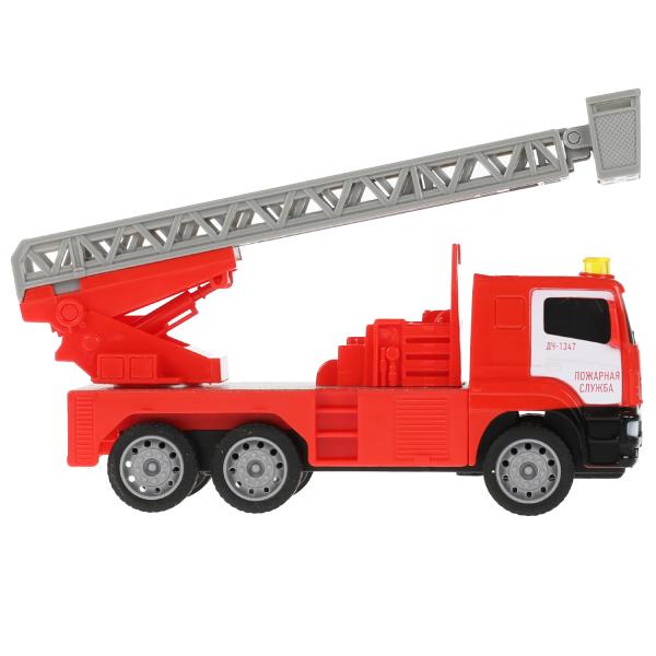 Модель Пожарная машина КамАЗ 17 см свет-звук с лестницей пластиковая инерционная  