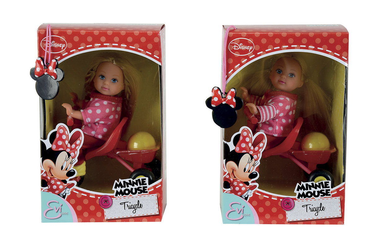 Кукла Еви с длинными волосами, на велосипеде, серии Minnie Mouse  