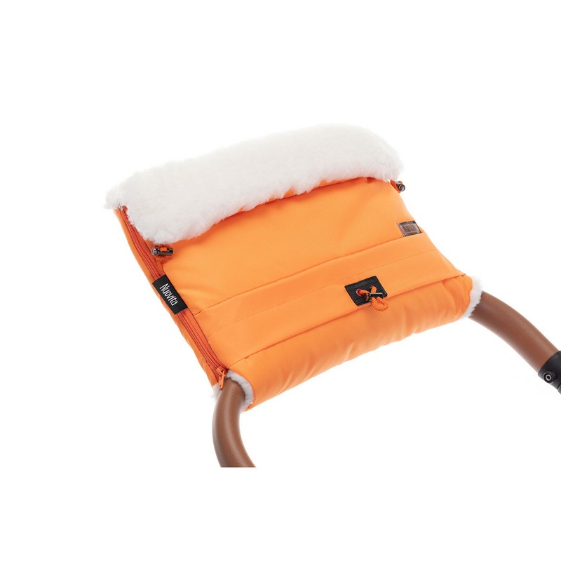 Муфта меховая для коляски Nuovita Alaska Bianco Arancio/Оранжевый  