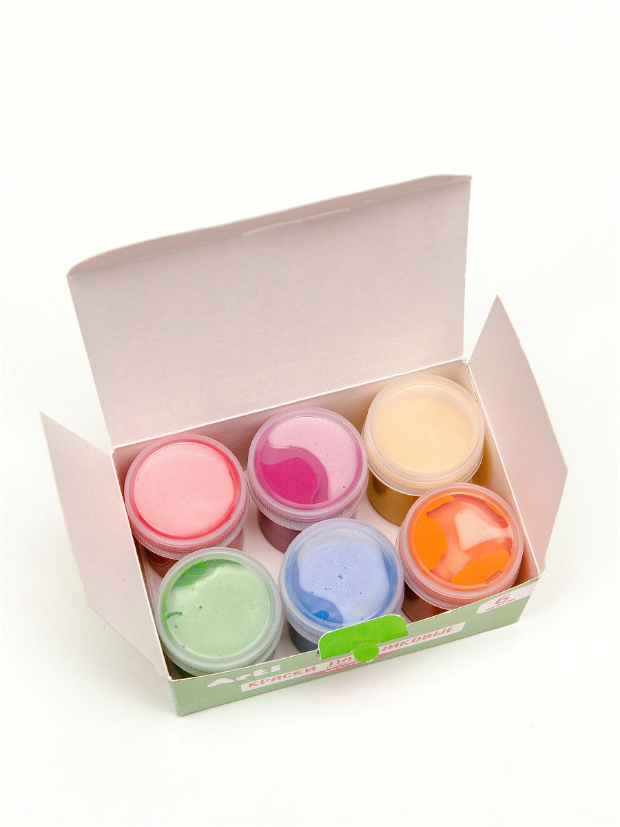 Краски гуашевые пальчиковые - Craft and joy, 6 цветов  