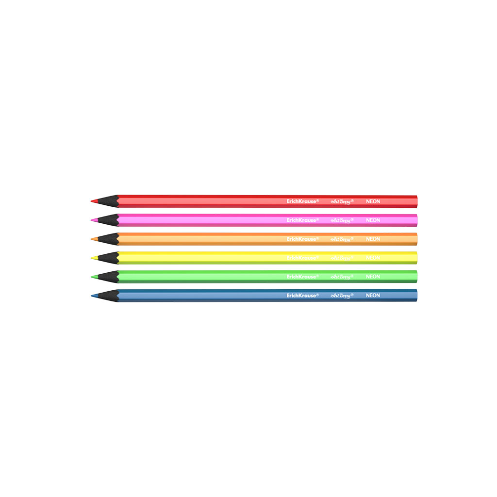 Карандаши цветные шестигранные ArtBerry Neon, 6 цветов  