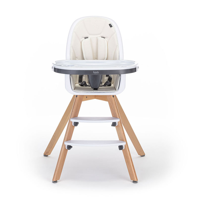 Стульчик для кормления Nuovita Gourmet, Lattiero, Legno/Молочный, Деревянный  