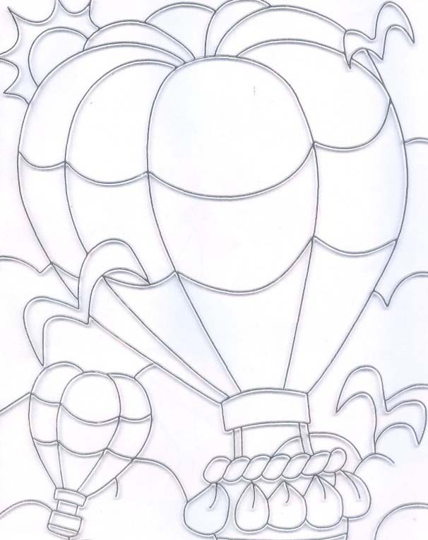 Витражи-Макси, 2 штуки: воздушный шар, стрекоза  