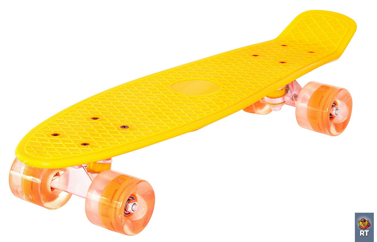 171203 Скейтборд Classic 22" YQHJ-11 со светящимися колесами, цвет оранжевый  