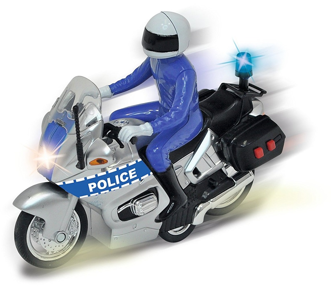 Полицейский мотоцикл, фрикционный, свет, звук, 15 см.  