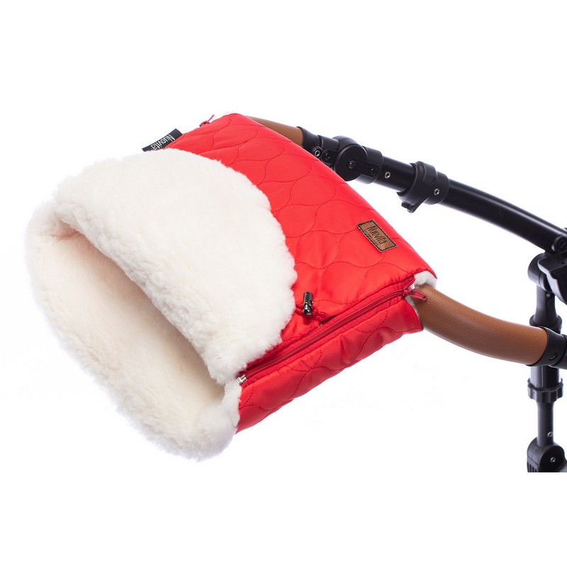 Муфта меховая для коляски Nuovita Polare Bianco Rosso/Красный  