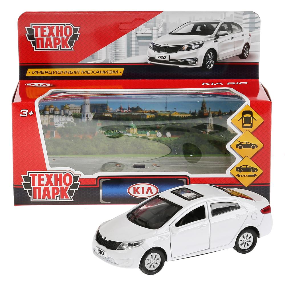 Модель Kia Rio, 12 см, открываются двери, инерционная, белая  