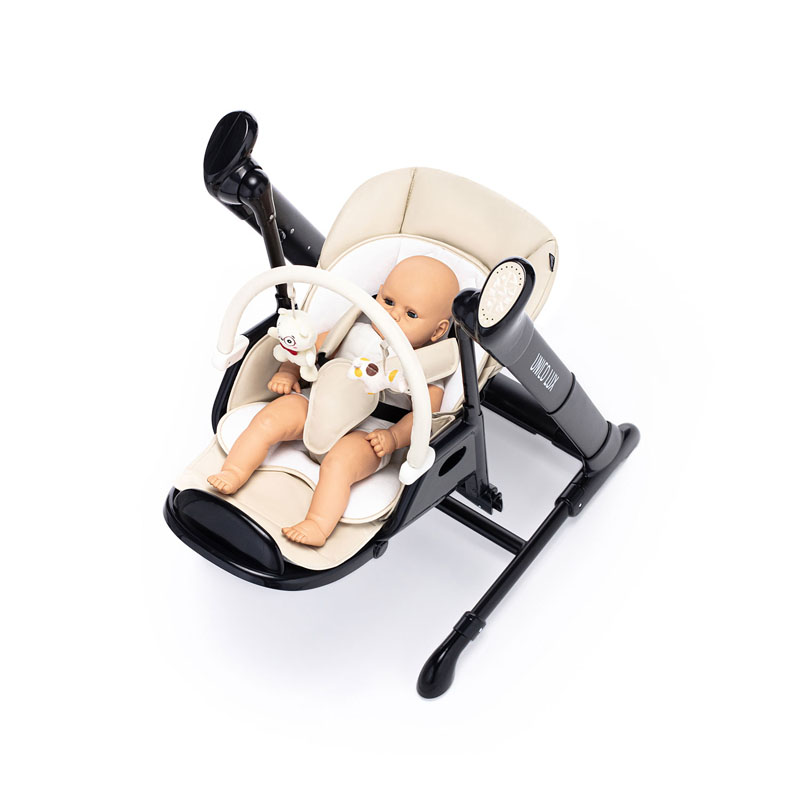 Стульчик для кормления с электронным устройством качения Nuovita Unico lux Nero, Latte, Nero/Латте, Черный  