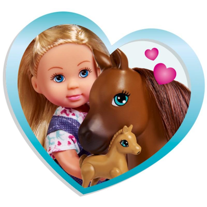 Набор - кукла Еви 12 см с беременной лошадкой  