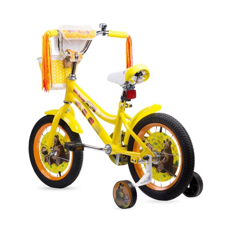 Детский велосипед Navigator из серии Маша и Медведь, колеса 14", стальная рама, стальные обода, ножной тормоз  