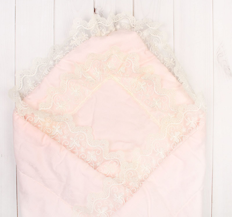 Конверт-одеяло на выписку, сатин-жаккард, розовый  