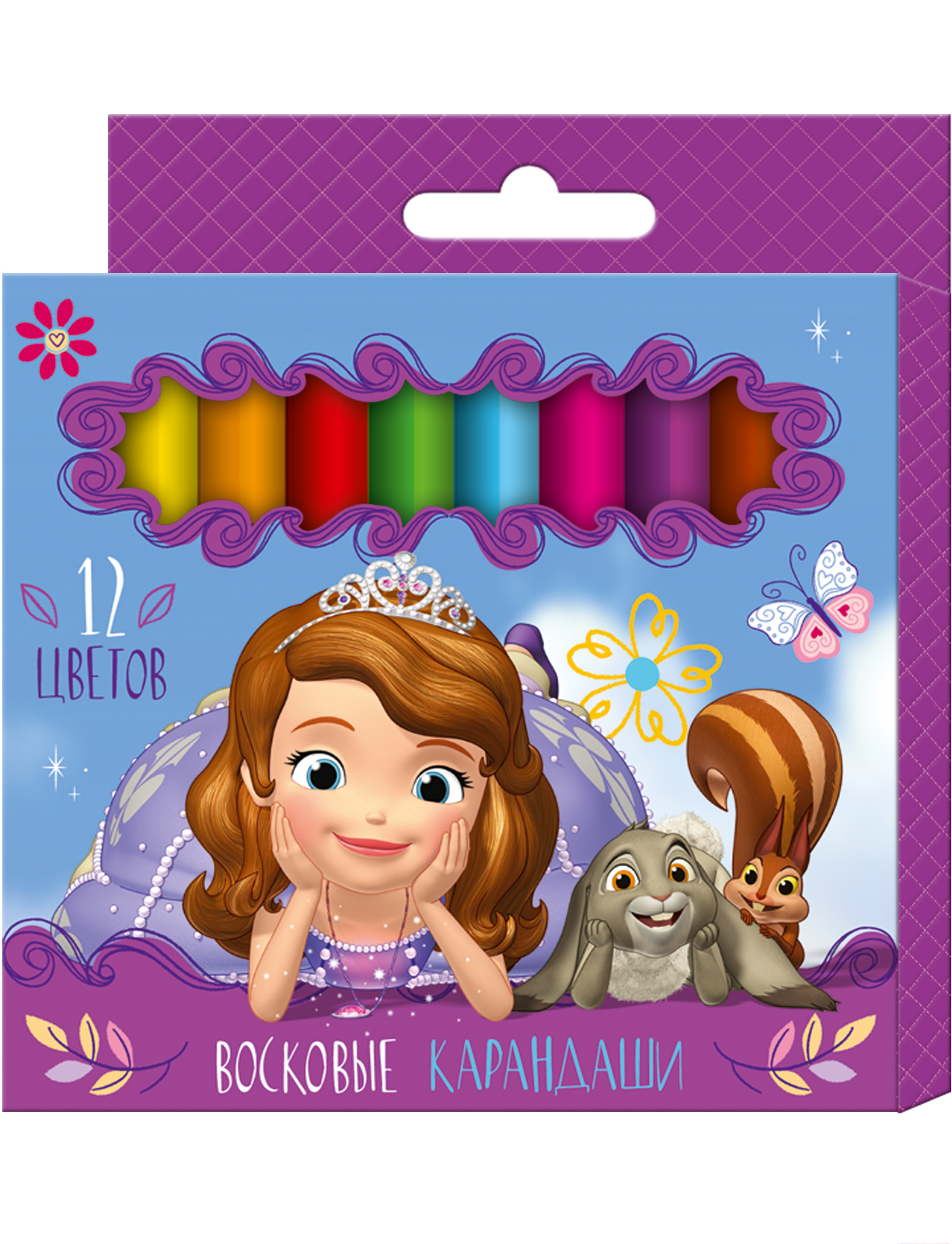 

Восковые карандаши «Disney София», 12 штук