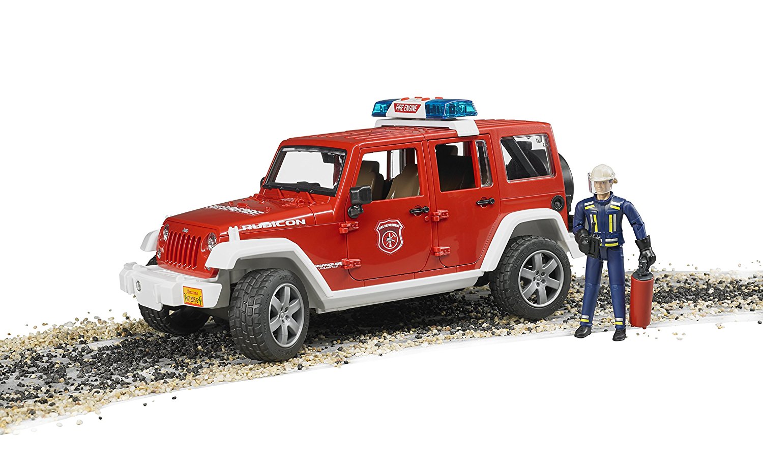 Пожарный внедорожник Bruder Jeep Wrangler Unlimited Rubicon, с фигуркой  