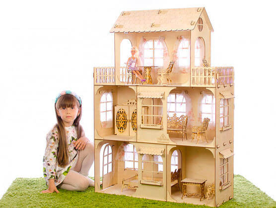Конструктор - Большой кукольный дом, высотой 115 см  