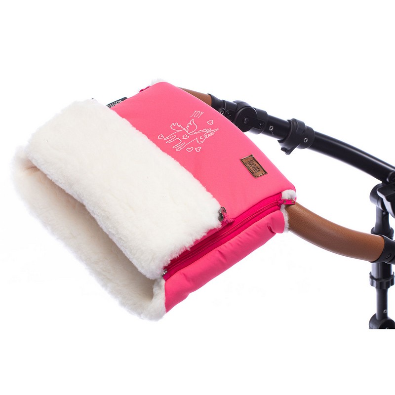 Муфта меховая для коляски Nuovita Islanda Bianco Rosa/Розовый  