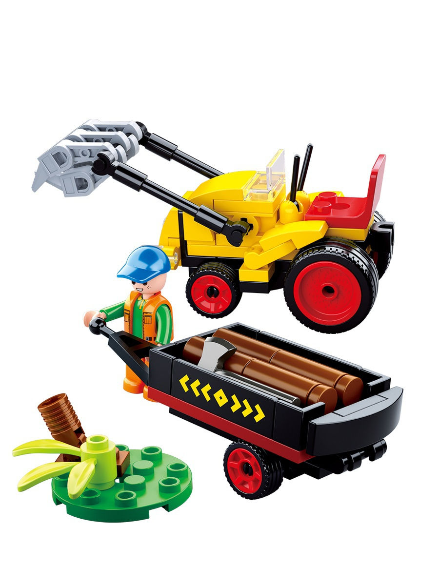 Конструктор – Ферма: трактор с фигуркой, 110 деталей   
