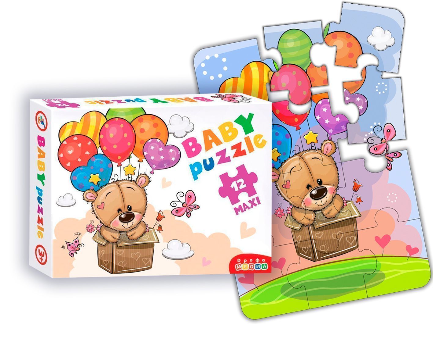 

Пазл из серии Baby Puzzle - Мишка и воздушные шары