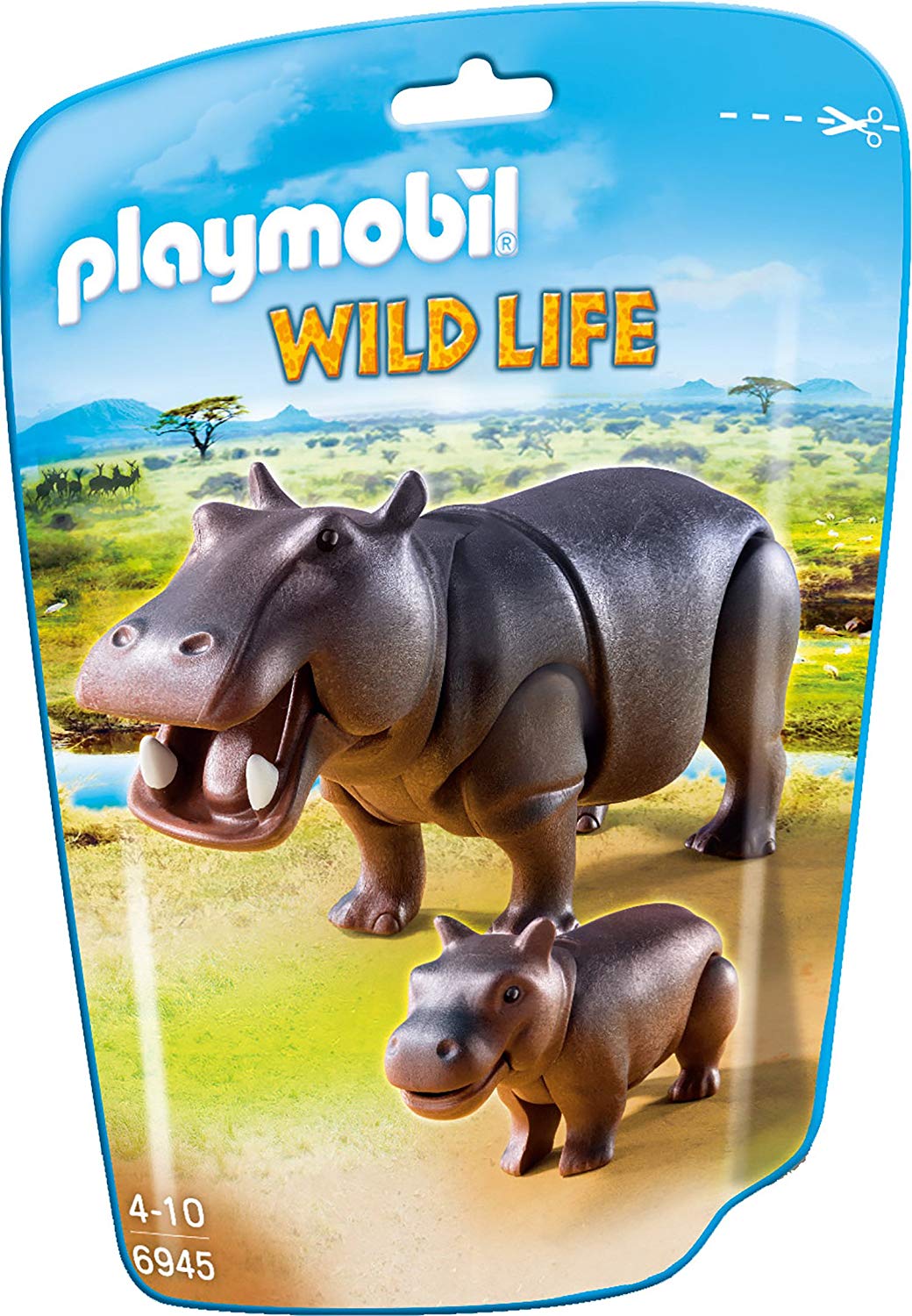 Набор из 2 фигурок Wild Life - Африка: Бегемот с детенышем  