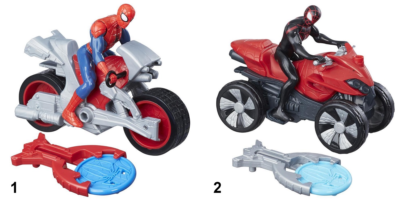 

Фигурки из серии Spider-Man Человек-Паук и Моралес, с транспортом и стартером