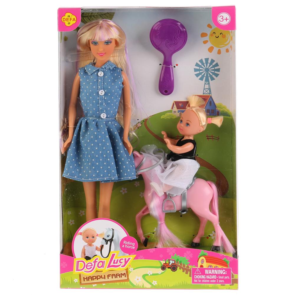 Набор из 2-х кукол - Мама и дочка на конной прогулке, с аксессуарами   