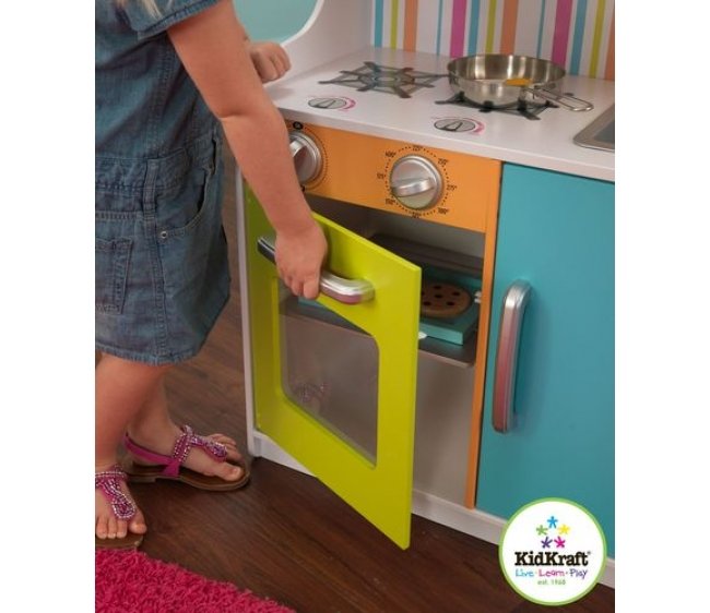 Деревянная игровая кухня для девочек Делюкс Мини Bright Toddler Kitchen  