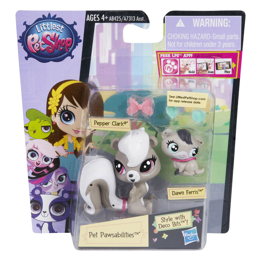 Littlest Pet Shop. Набор - Скунс и малыш-хорёк, серия Стильные питомцы   