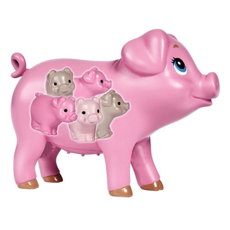Кукла Еви со свинкой и поросятами, 12 см  