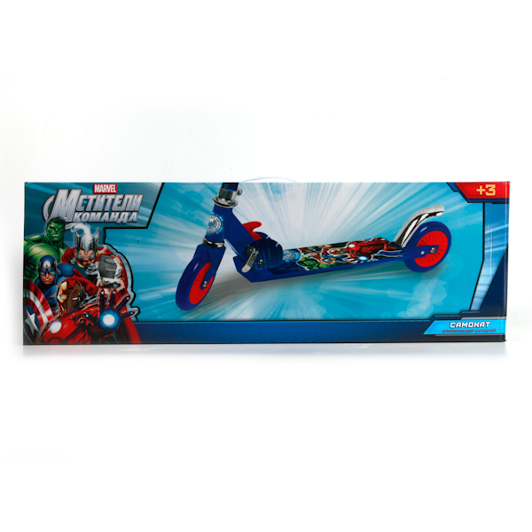 Самокат 2-колесный Мстители Марвел с яркими наклейками  