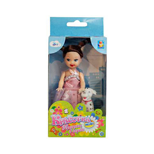 Кукла в платье и туфельках с собачкой из серии Красотка мини, 10 см., 3 вида  