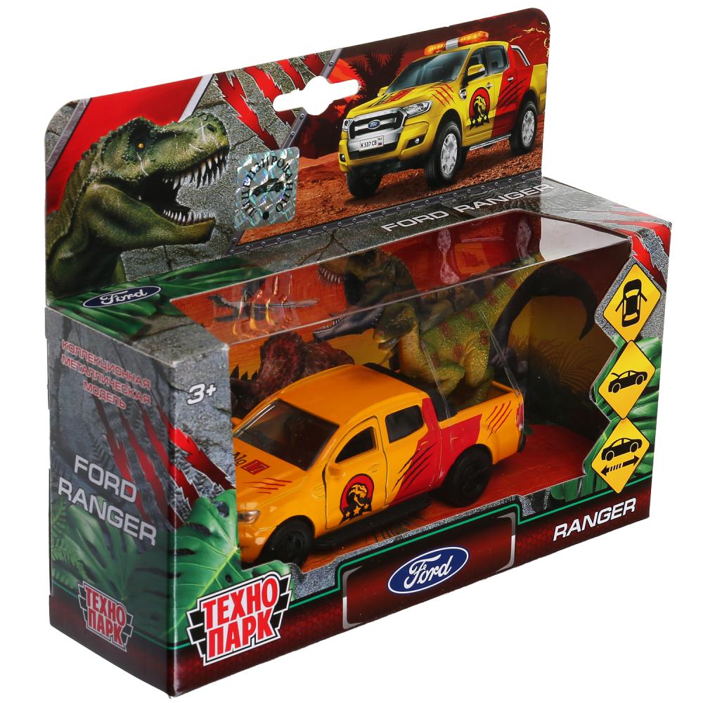 Машина Пикап Ford ranger 12 см с динозавром двери и багажник открываются металлическая инерционная  