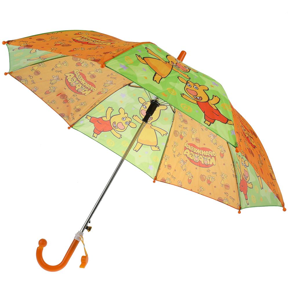 Детский зонт Оранжевая корова 45 см со свистком  