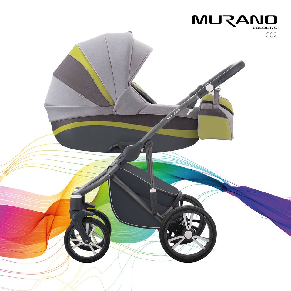 Детская коляска Bebetto Murano Colours  2 в 1 шасси матовый графит/GRM C02  