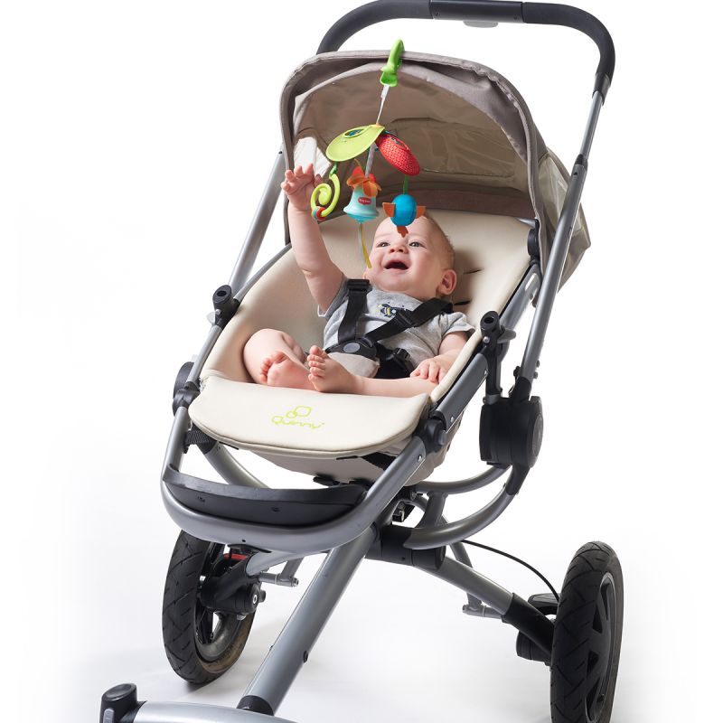 Механический подвес на коляску - Солнечная полянка, с игрушками  